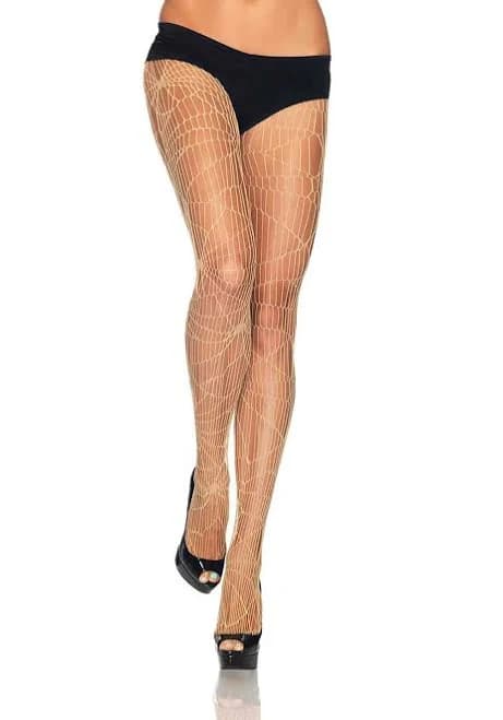 Leg Avenue Distressed Net Pantyhose, Nude / One Size