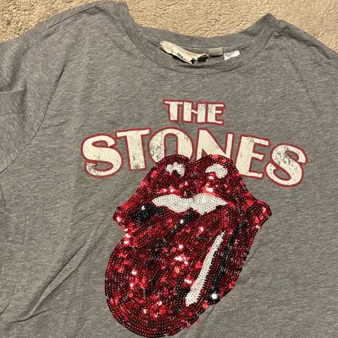 H&M Rolling Stones Sequin T-Shirt