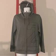 Air JORDAN 23 Logo Gray Full Zip Hooded Sweatshirt X Size : Medium