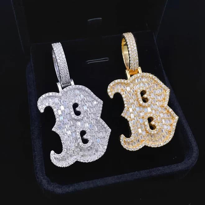 Helloice Iced Baguette Letter ‘B’ Pendant