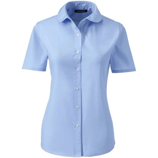Lands' End Women's Peter Pan Collar Broadcloth Shirt