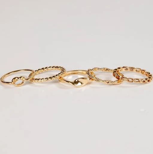 Women's Trendy Gold Ring Set