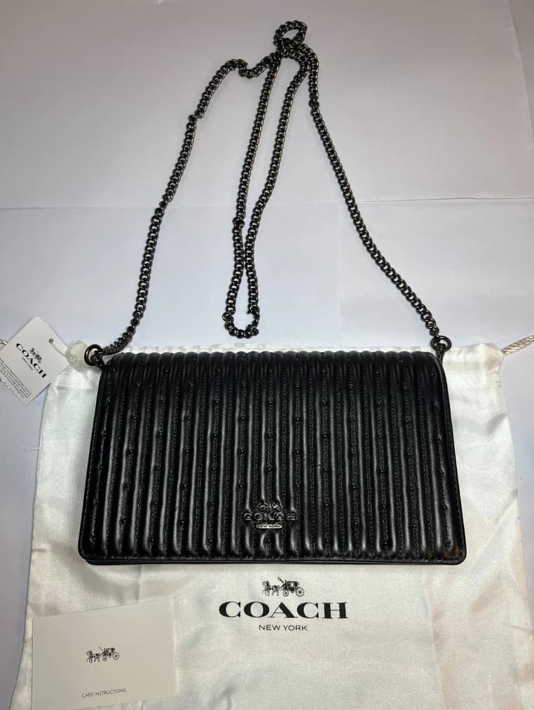 Coach Callie Foldover Quilting Crossbody Clutch