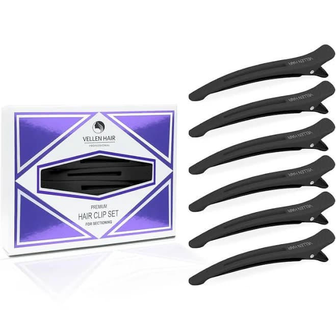 Vellen 6-Pack Non-Slip Rubber Hair Clips