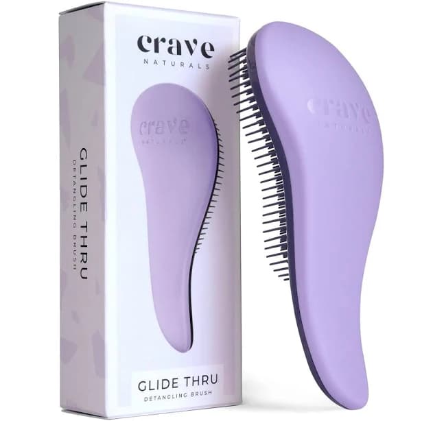 Crave Naturals Glide Thru Detangling Brush for Adults and Kids Detangler Hair Brush for Curly or Straight, Wet or Dry Hair
