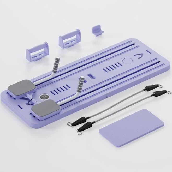 Lhanel Premium At Home Pilates Board, Purple | Effective Pilates Reformer Set | Portable Pilates Board | Foldable Pilates Kit | Home Workout Equipment