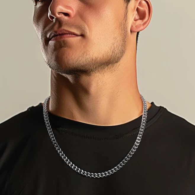 Mens Silver Stainless Steel Necklace Chain