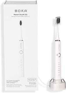 3.0 Electric Toothbrush for Adults w/ 2 Heads - Rechargeable Sonic Powered Tooth Brush - Charcoal Activated Bristles for Deep Cleaning - Dentist Recommended Oral Care - Charging Base w/Micro USB