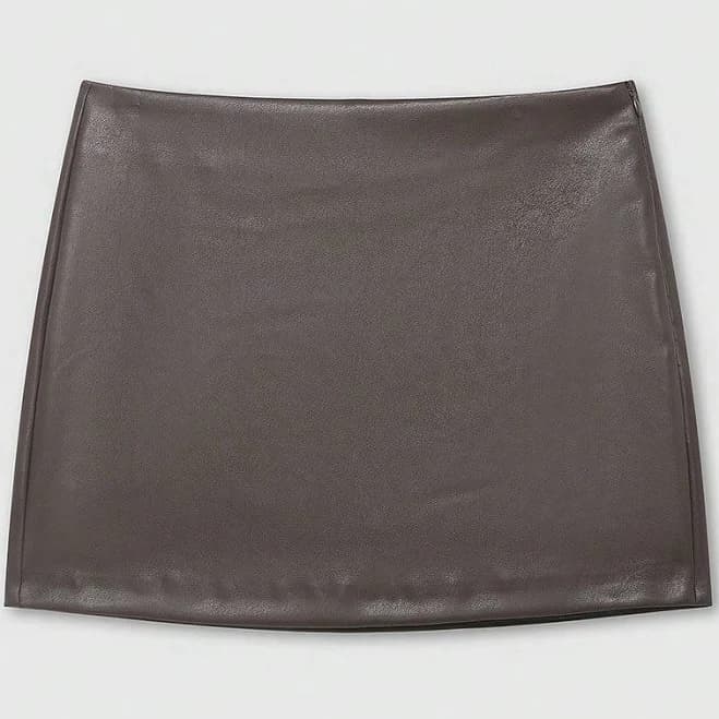 Retro Faux Leather Mini Skirt