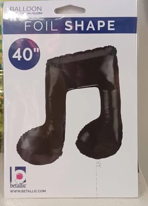 Black Double Music Note Foil Supershape Balloon