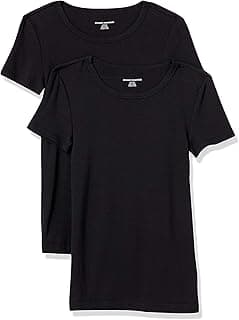Women's Slim-Fit Short-Sleeve Crewneck T-Shirt, Pack of 2