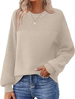 Women's 2026 Fall Chunky Knit Sweater Oversized Crewneck Long Sleeve Winter Cotton Pullover Sweaters Jumper Tops