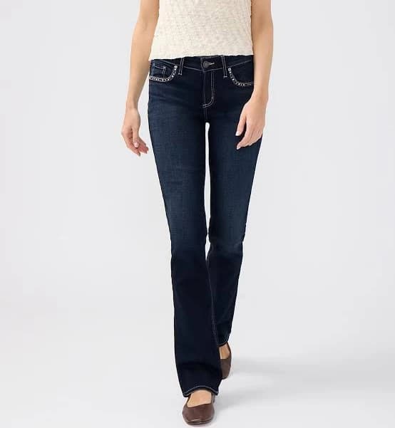 Women's Silver Jeans Co. Elyse Mid Rise Comfort Fit Slim Bootcut Jeans