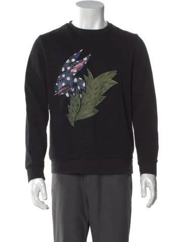 Burberry Graphic Print Crew Neck Sweatshirt in Black, Men's XL