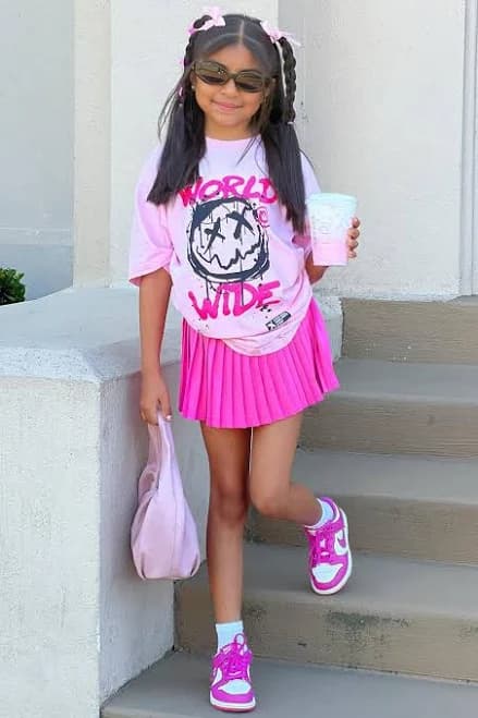 Fashion Nova Kids' Mini Good Vibes Worldwide Top