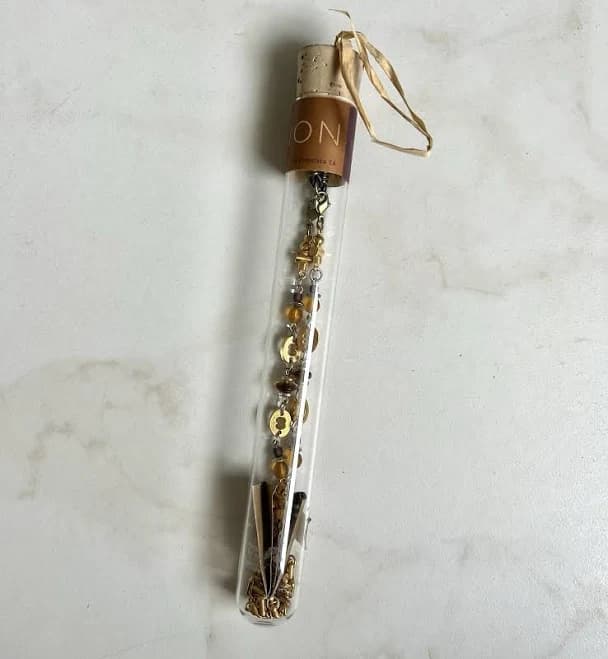 Beaded Eyewear Holder Strap Gold Tone Chain