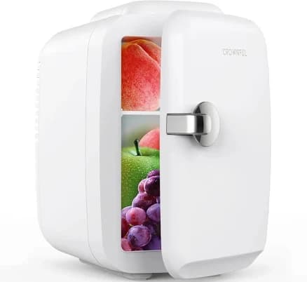 CROWNFUL Mini Fridge 4 Liter/6 Can Portable Coole
