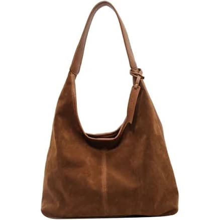 Suede Hobo Tote Bag