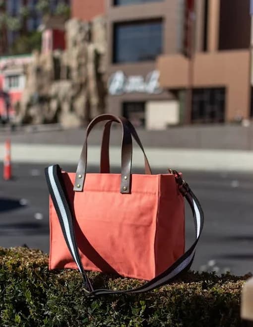 Tag&Crew Brooklyn Canvas Tote Bag with Leather Handles