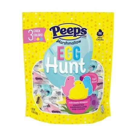 Peeps Marshmallow Chicks Egg Hunt Individually Wrapped Easter Candy