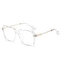 PARWANA Stylish Blue Light Blocking Reading Glasses, Oversized Square Computer Reading Glasses, New Flat Light Mirror (Color : Transparent, Size : +0.00) : Amazon.com.be: Fashion