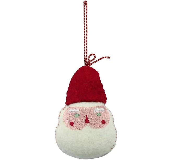 St. Nicholas Square Plush Santa Christmas Ornament, Multi