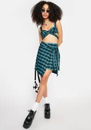For Love And Lemons Plaid Unlined Mini Skirt - Multi – Dolls Kill