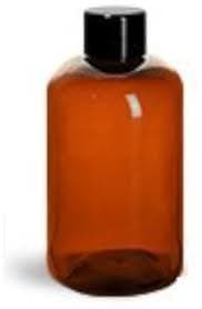 Amazon.com: Amber Boston Round Bottles, 4 Oz. Pack of 4 with Label : Industrial & Scientific