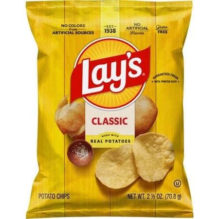 Lay's Classic Potato Chips Snacks 2.5 oz Bag