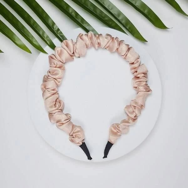 Women's Satin Ruched Wide Headband