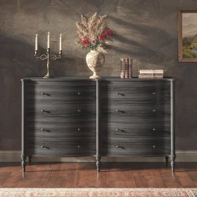 Homsee 63 in. Black Oak Engineered Wood Dresser