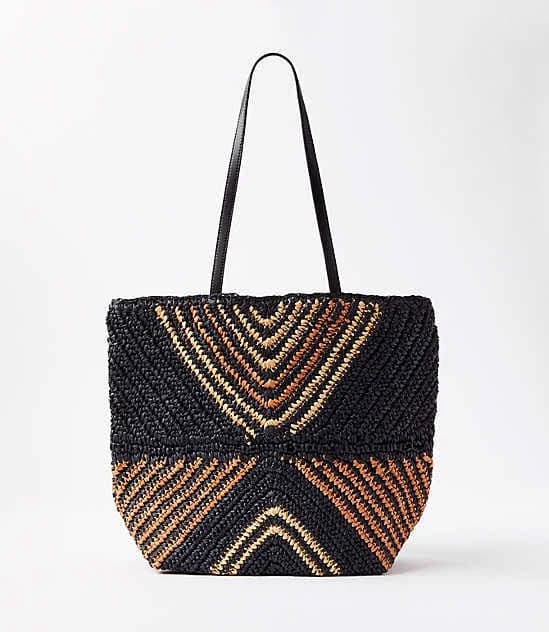 Loft Women's Geo Straw Tote Bag