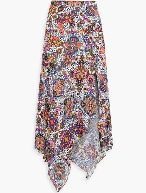 Veronica Beard Mac paisley-print crepe midi skirt - Women - Indigo Skirts - US 8