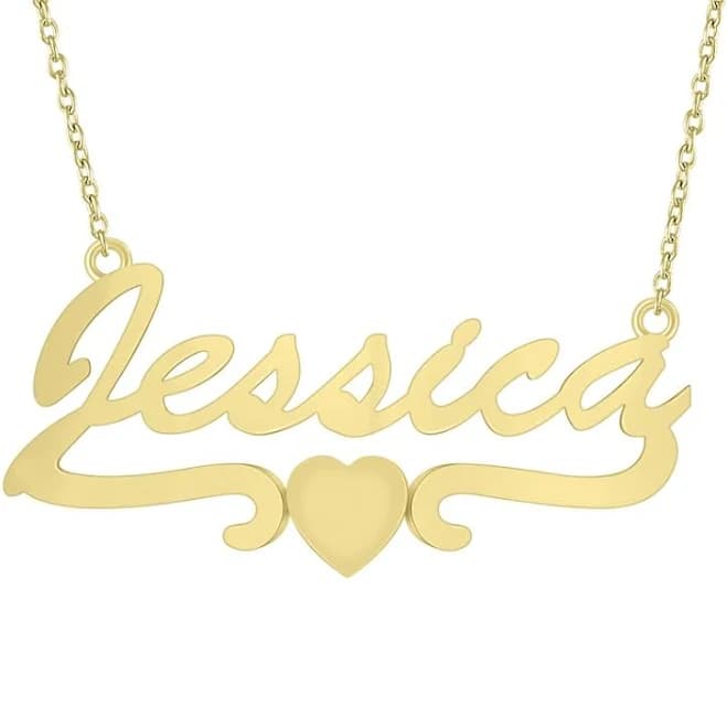 Nameplate Heart Necklace