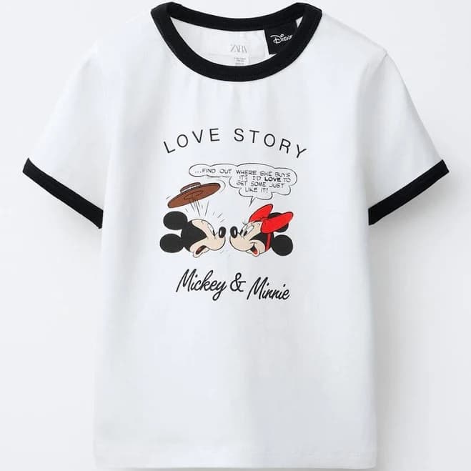 Zara Kids Mickey and Minnie Mouse T-Shirt
