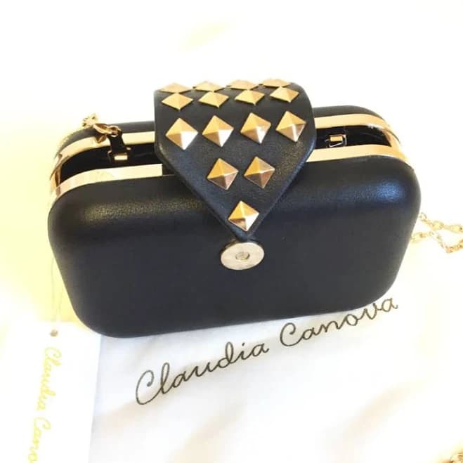 Claudia Canova Gold Rockstuds Clutch