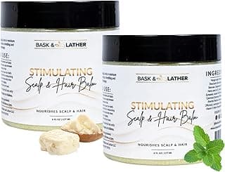 Stimulating Scalp and Hair Balm – Peppermint & Rosemary Hair Growth Balm with Shea Butter, Mango Butter & Jojoba Oil – Moisturizing Scalp Treatment for Dry, Itchy Scalp, 6 oz, 2 Pack