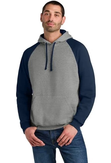 JERZEES Nublend Colorblock Raglan Hooded Sweatshirt