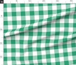 Fabric in Kelly Green Gingham Check Picnic Blanket Large