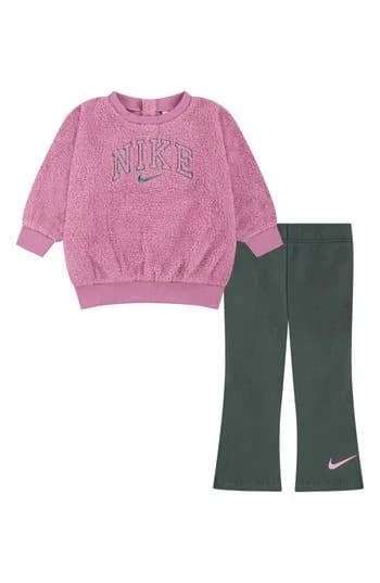 Nike Embroidered Sweatshirt & Flare Pants Set