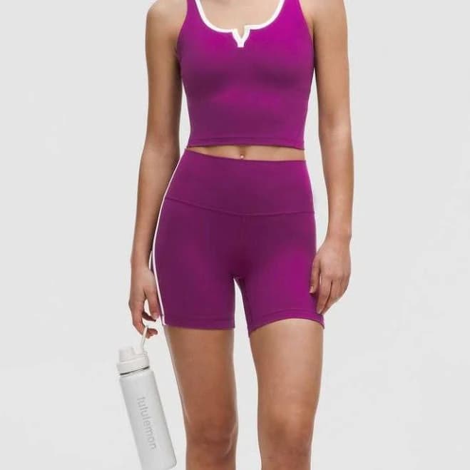 Lululemon Athletica Shorts | Align Side-Stripe Short 6" Chilled Grape / White | Color: Purple/White | Size: 4 | Thepolishedpony's Closet