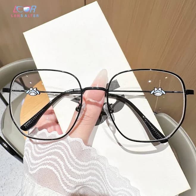 Melly Black Geometric Eyeglasses For Women | LensAlter.com Black