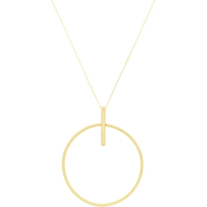 Sparkling Sage Cutout Circle Pendant Necklace