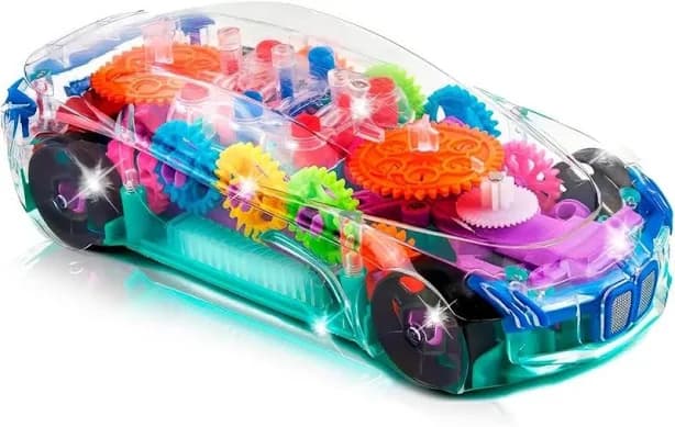 Transparent Gear Car Kids Educational Toys Battery Operated Cars Body Child