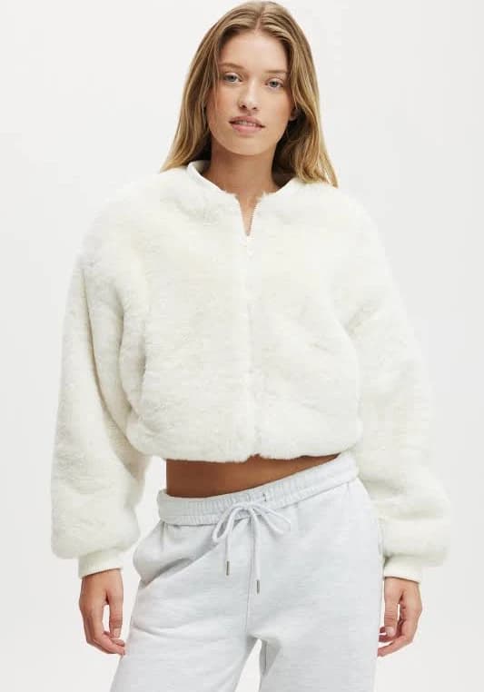 Cotton On Women's Ariel Faux Fur Bomber Jacket