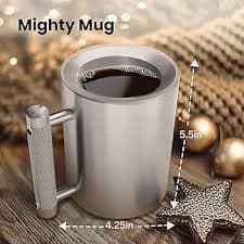 Amazon.com | HEFTY CHEERS 18 LBS Weighted Mug, 10 oz Capacity, Funny Dumbbell Heavy Iced Coffee Mug, Appropriate Adult Gift for Fitness Enthusiasts, Arm Strength Prank Gift - Stainless Steel Cup (CUP-MUG8000):