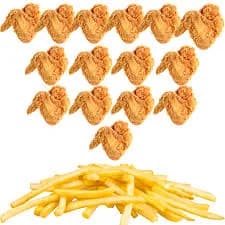 15 PCS Hot Wings With Fries