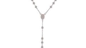 Amazon.com: Solid 925 Sterling Silver Beaded Rosary Necklace Chain - with Secure Lobster Lock Clasp 25" (Width = 4mm): Clothing, Shoes & Jewelry