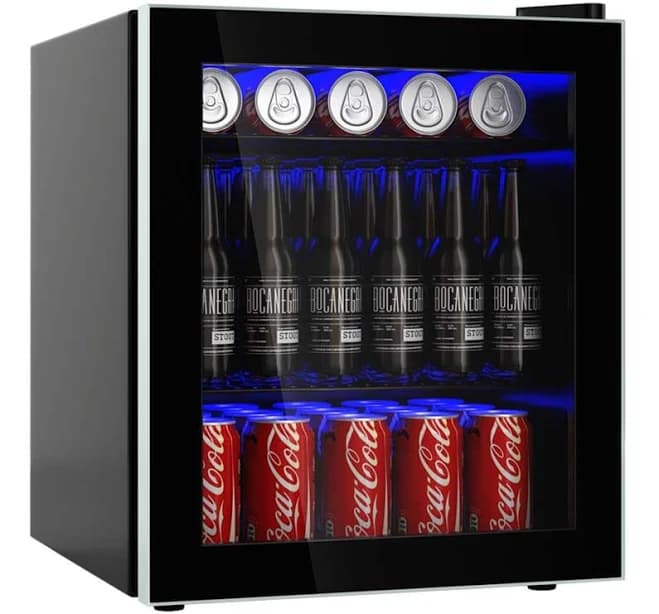 60 Can Beverage Mini Refrigerator with Glass Door