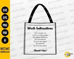 Tote Bag Care Card SVG | Womens Bag Printable Maintenance Instructions | Cricut Cutting File Clipart Vector Digital Download Png Eps Dxf Ai - Etsy